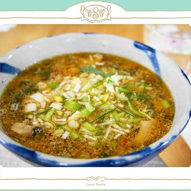 寒くなりましたから、お昼に”坦々麺”作りました。