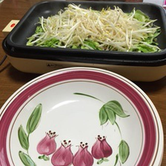 ミニ鉄板で焼きソバ