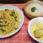水菜パスタ＆今日はホワイトクリスマス♪