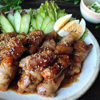 【大分県産新興梨で】ご飯もビールもすすむ！梨と人参の豚巻き〜甘ダレに絡めて〜