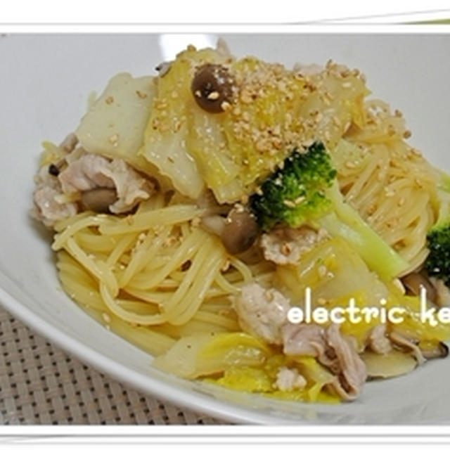 生姜たっぷり☆冷蔵庫にあるお野菜で和風あんかけパスタ