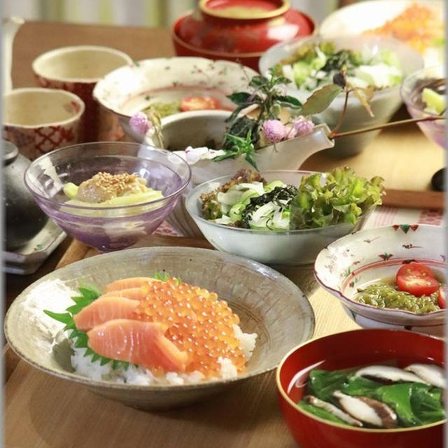 【レシピ・リンク】鮭の親子丼。と　献立。と腰痛劇場。