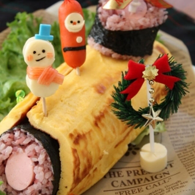 クリスマスのパーティ料理　〜お寿司でブッシュドノエル〜