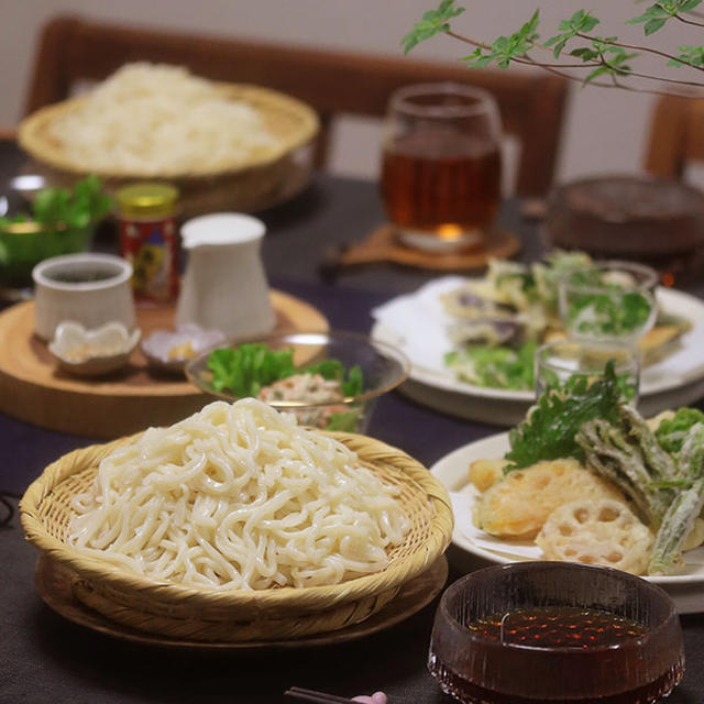 【献立】むぎきりと、天ぷらと、ごぼうサラダと。～うどんでもなければ冷や麦でもない”むぎきり”～