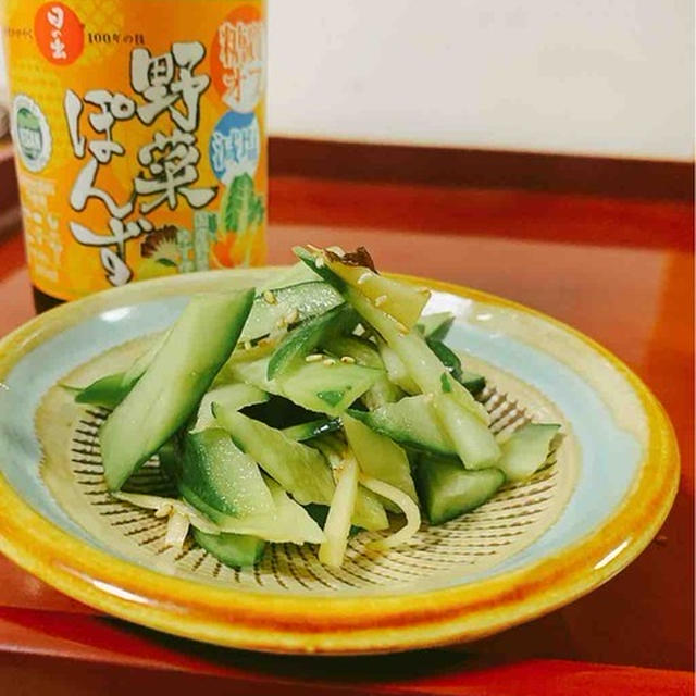 さっぱり新生姜ときゅうりで日の出糖質・減塩野菜ぽん酢和え