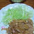豚の生姜焼きとイカとセロリの中華風