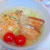 塩ラーメンにミニトマトって、美味しいよ♪ これ、今朝の自分ご飯です。
