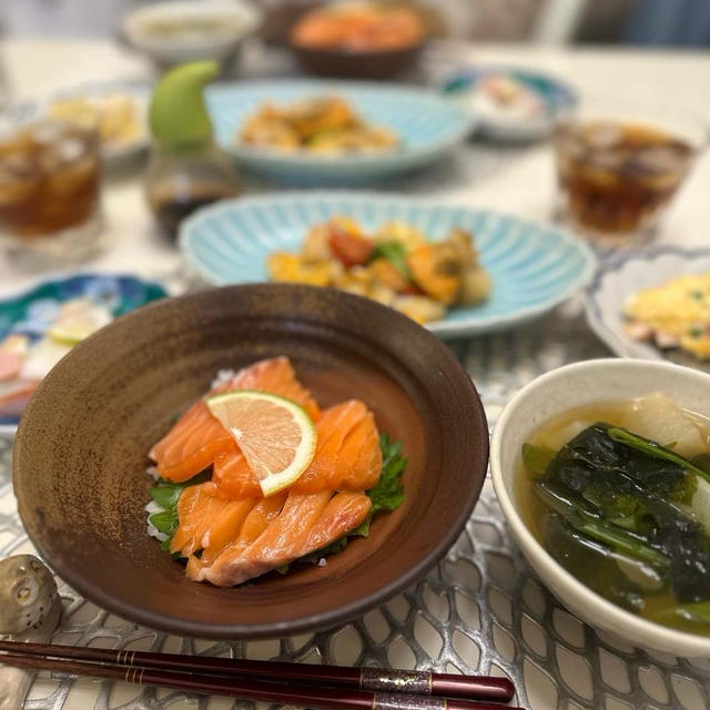 サーモン丼✨で✨お家ごはん✨