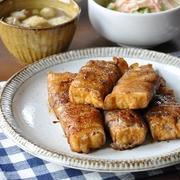 ボリュームアップ！厚揚げの肉照り巻き定食【1週間節約献立】
