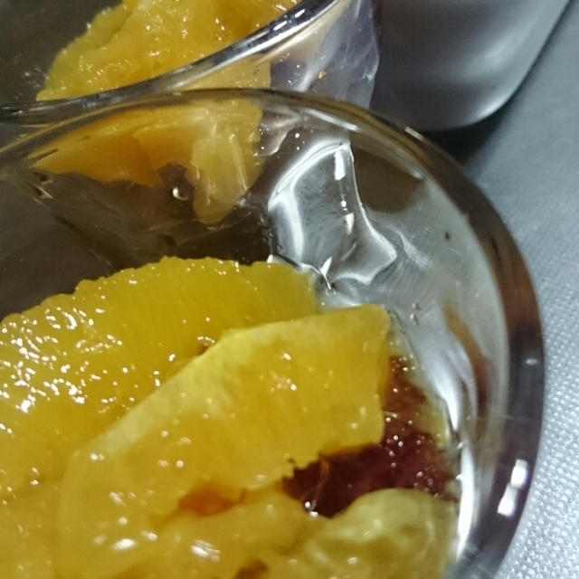 紅茶とオレンジのゼリー