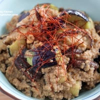 コールドスタートでしっとり♡【レシピ】茄子と椎茸の中華風ひき肉餡