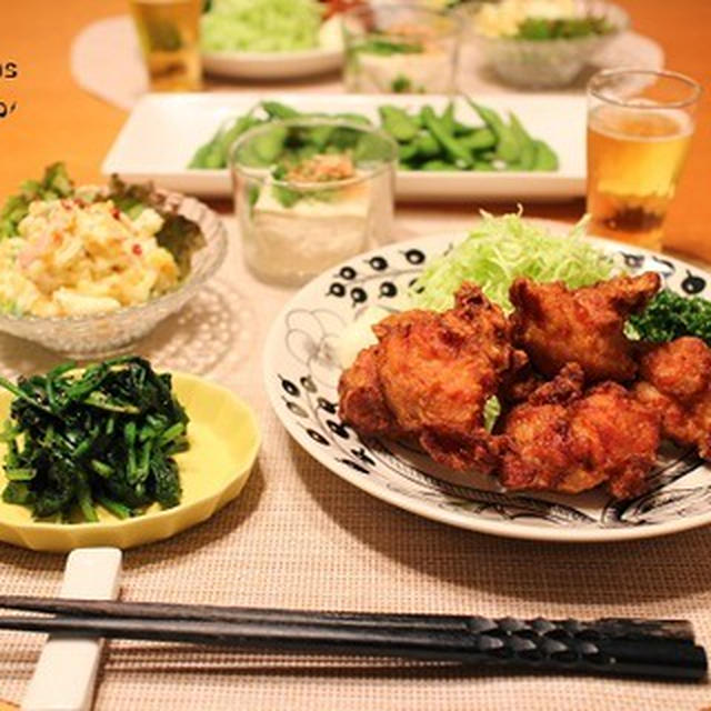 『鶏の唐揚げ』の献立。