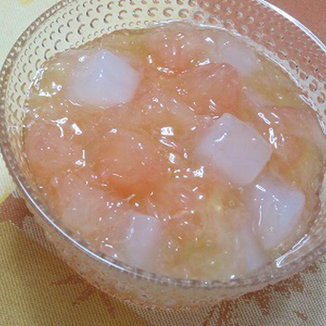 マシュマロで手作りゼリーが作れるよ♪⇒マシュマロ×グレープフルーツでゼリー♪