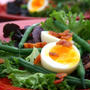 Soft Boiled Egg and Artisan Lettuce Salad半熟卵といんげんのサラダ