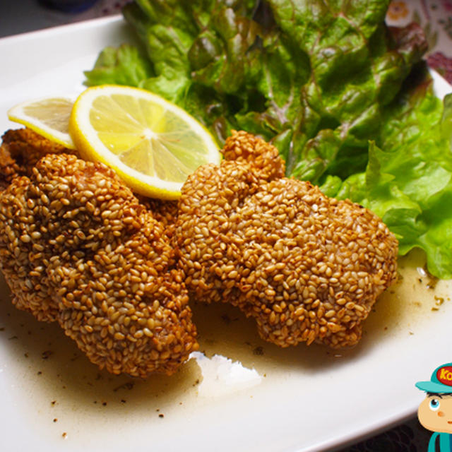 セサミチキンのレモンソース♪