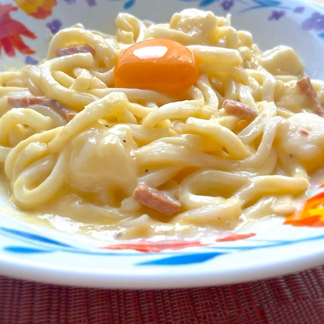 カルボナーラちからうどん♡