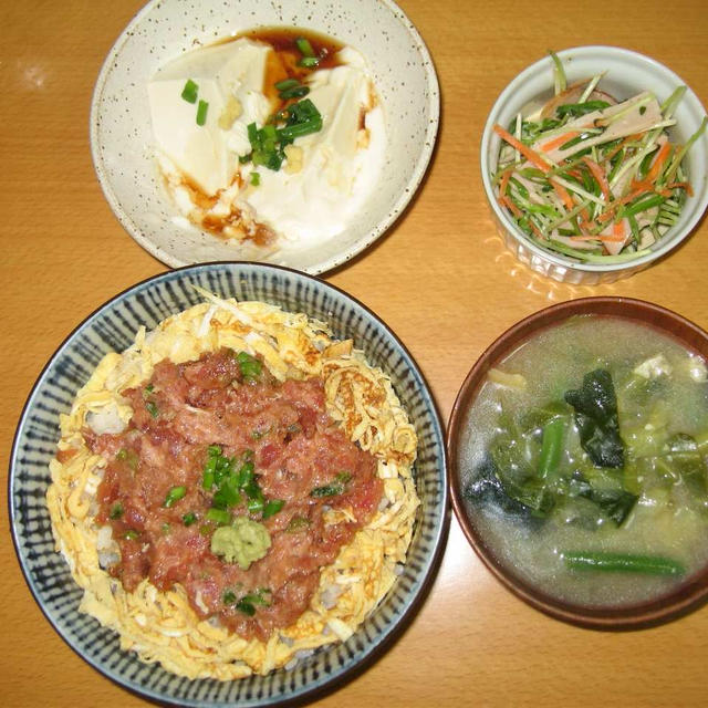 ねぎとろ丼の夕食♪