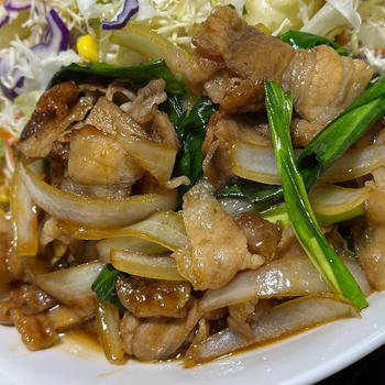 豚バラと行者ニンニクの炒めもの