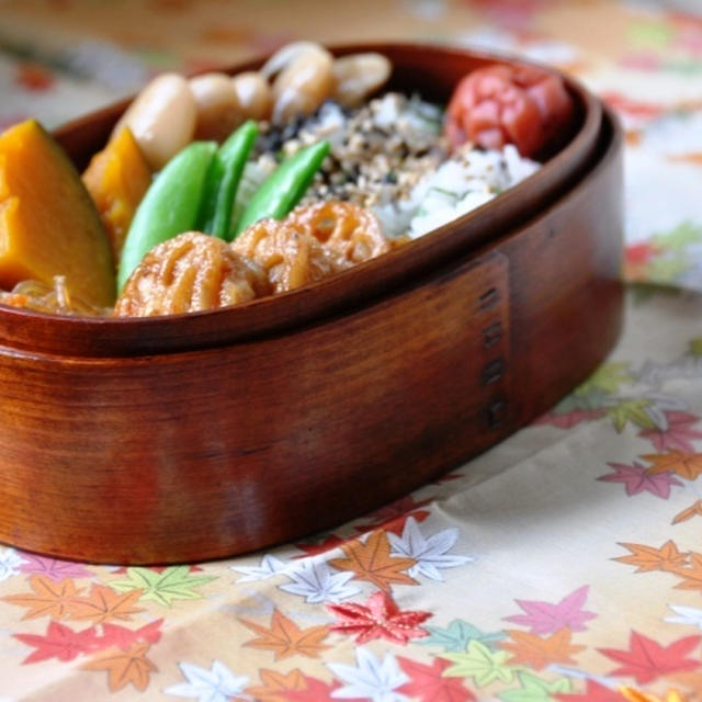 蓮根のつくねサンド弁当。