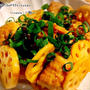 肉団子と蓮根のにんにくだれ炒め