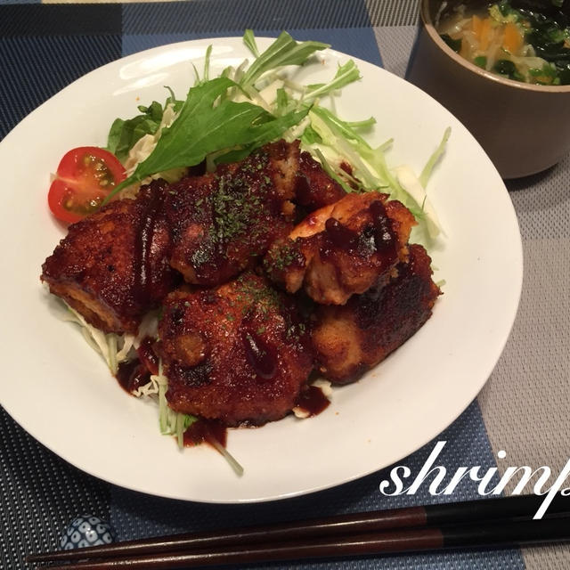 ソースチキンカツ丼。