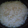 湯立てで白米（９７４）。。。宮城県栗っこ栗原産特別栽培米やまのしずく・白米（あいざわ米店）と茨城県産うまかっぺコシヒカリ玄米・新米（あいざわ米店）
