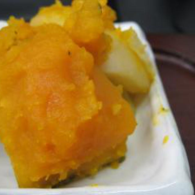 オーガニックカボチャとカブの煮物