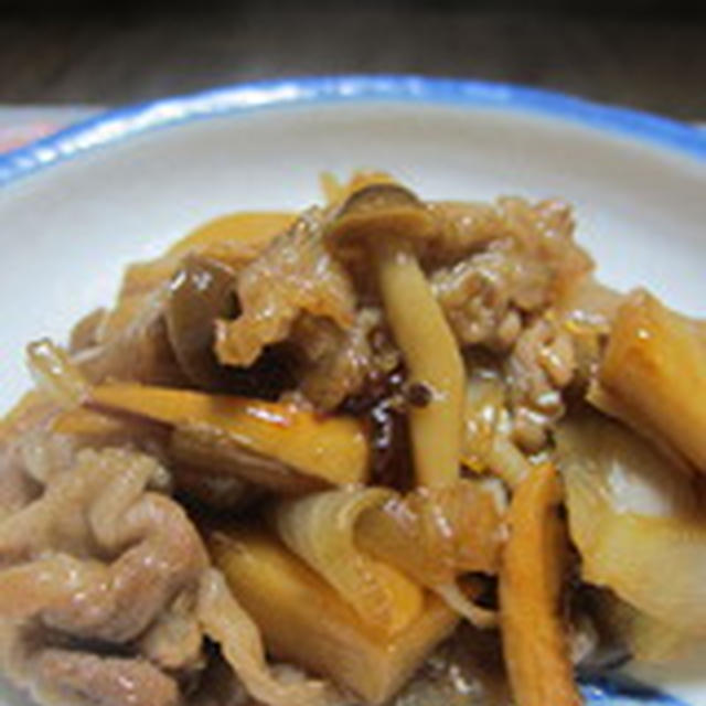 「筍と豚肉の生姜焼き」