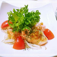 【スパイス大使♡香菜(パクチー): 香る油淋サーモン】ケンミンショー見ながらお一人様ごはん