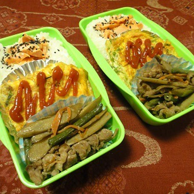 １１月１９日　　鮭弁当　～　大2＠ガブ　＆　高1＠ぴょんぴ