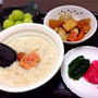 玄米粥の朝ごはん