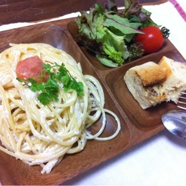 おうちカフェ！ゆで時間が待てないくらい簡単！明太クリームパスタ