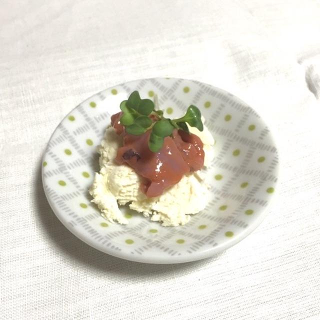 柚子胡椒風味のイカの塩辛クリームチーズ♡