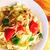キャベツ、トマト、ピーマン、ツナのパスタ