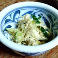 鶏ささ身肉ときゅうりとセロリの胡麻ポン酢和え