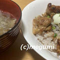 アジアンチキン丼＆大根と舞茸の春雨スープ
