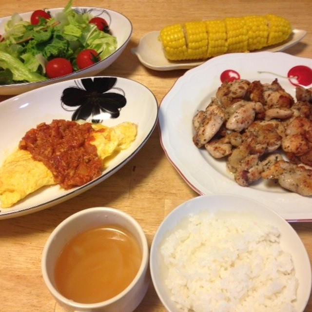 昨夜は鶏のバジルソテーなど～
