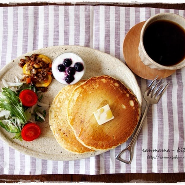 パンケーキの朝ごはん