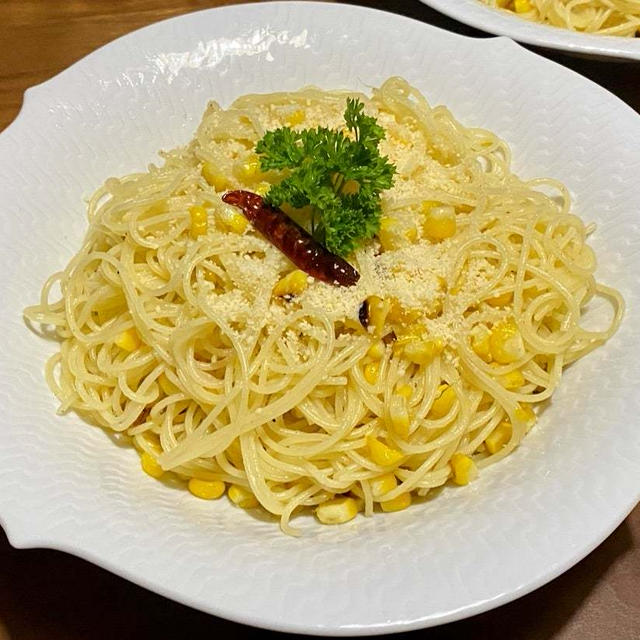 焼きとうもろこしのペペロンチーノ