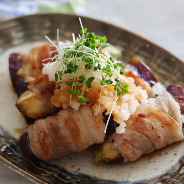 さっぱり美味しい！ 茄子と豚肉のポン酢巻きレシピ【料理動画付き】