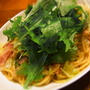 水菜たっぷり。水菜とキャベツの柚子胡椒パスタ。