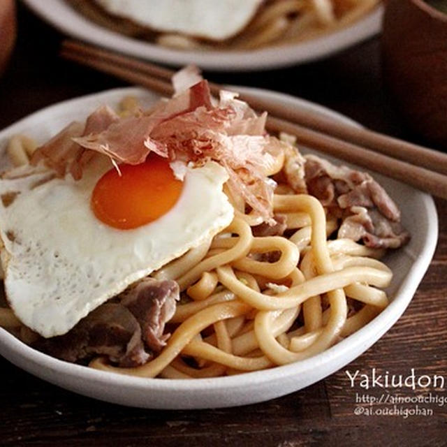 【レシピ】電子レンジで簡単♪包丁不要！基本の焼きうどん♪と台風…