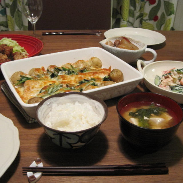 新じゃがと鮭のオーブンチーズ焼き