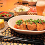『厚揚げの肉詰め』とストウブで『小さいおかず』の献立。