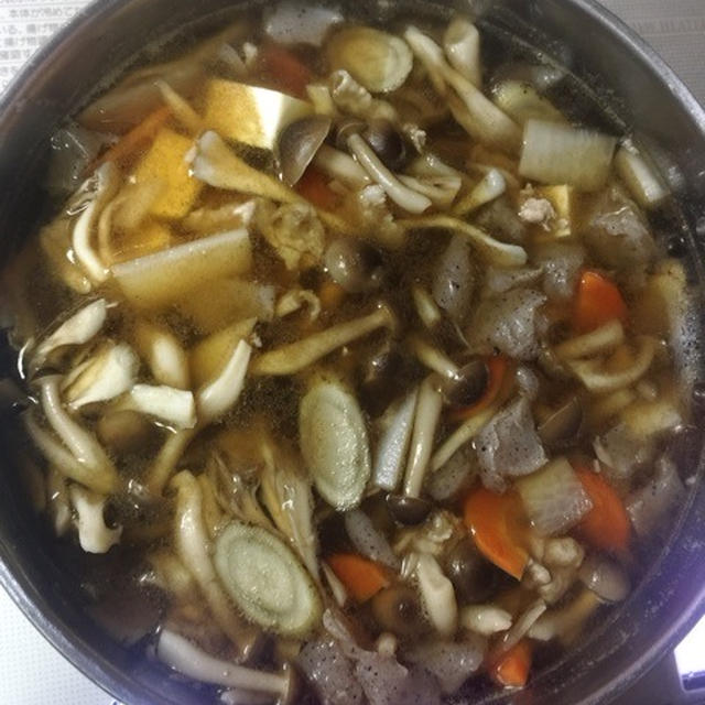 後はうどんを茹でるだけ！今晩はけんちん汁うどん♪