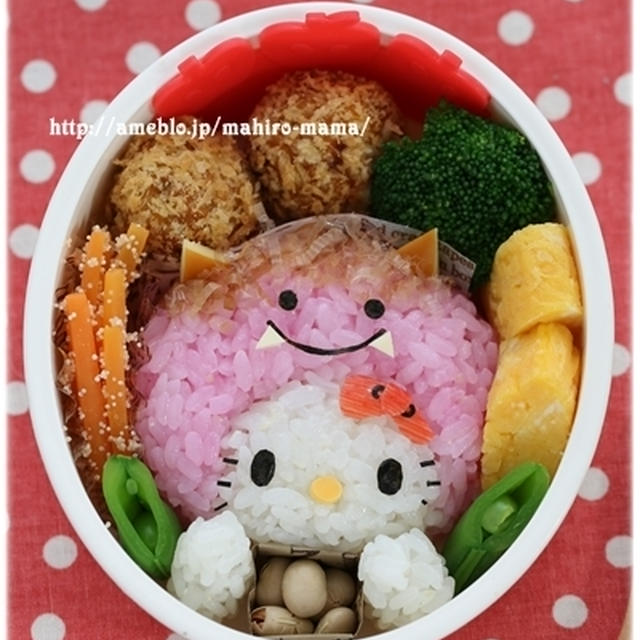 鬼っ子キティちゃんの節分弁＊キャラ弁