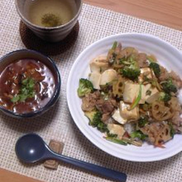 P太郎。丼と乾物ミネストローネ♪