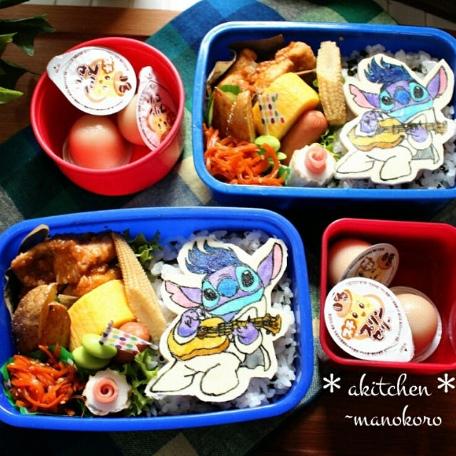 キャラ弁 スティッチのチキンチャップ弁当 By Akitchen さん レシピブログ 料理ブログのレシピ満載