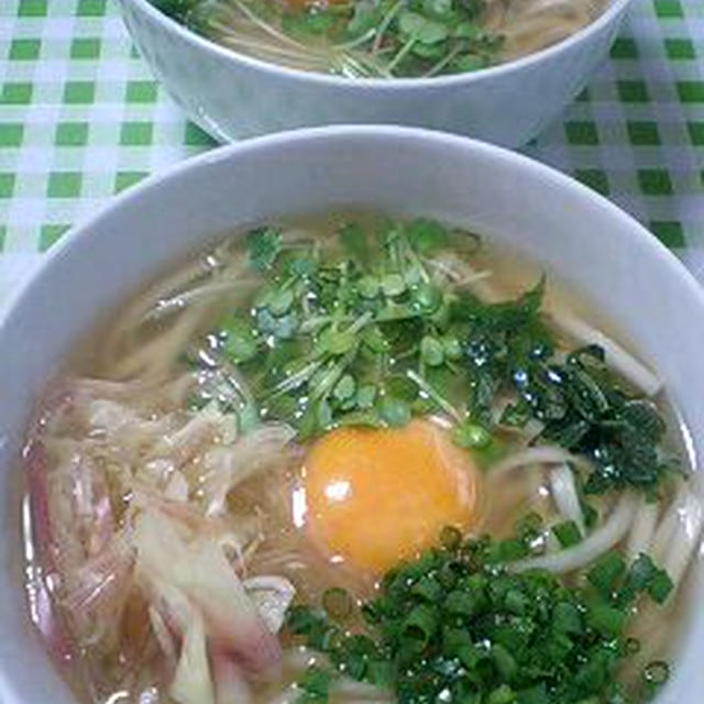 薬味うどんでお昼ご飯
