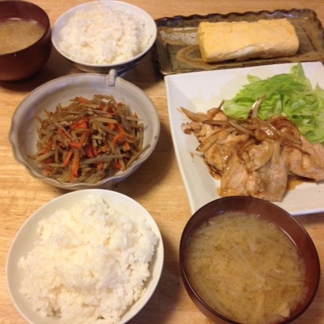 昨夜は鶏の生姜焼きなど～